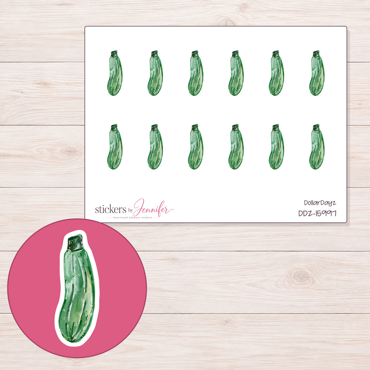 DDZ-15997 planner sticker sheet with enlarged sticker detail
