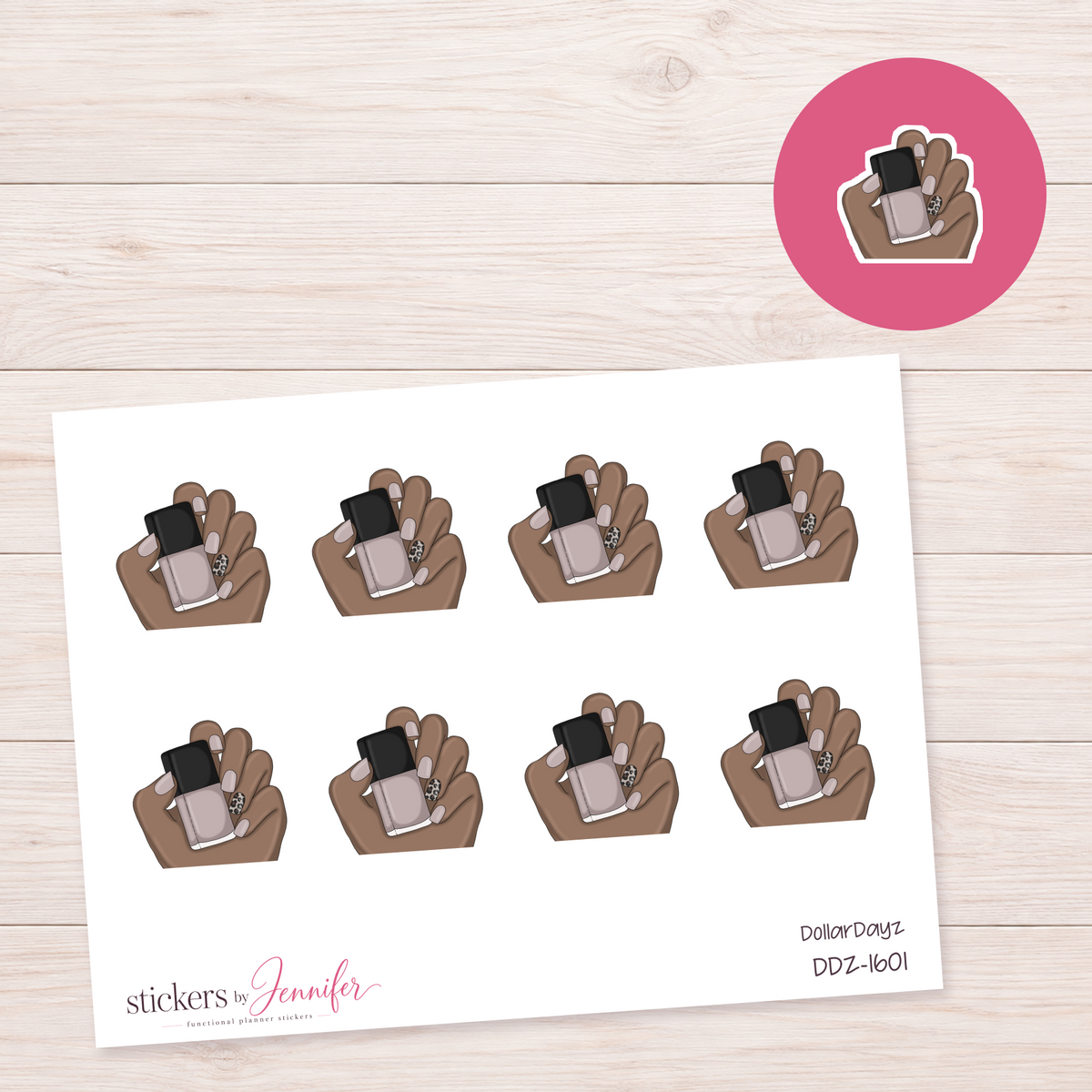 Neutral Nail Polish in Hand Planner Stickers | DDZ-1601