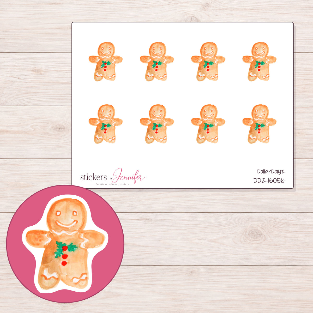 DDZ-16056 planner sticker sheet with enlarged sticker detail