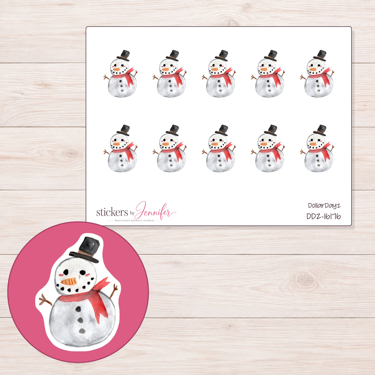 DDZ-16176 planner sticker sheet with enlarged sticker detail