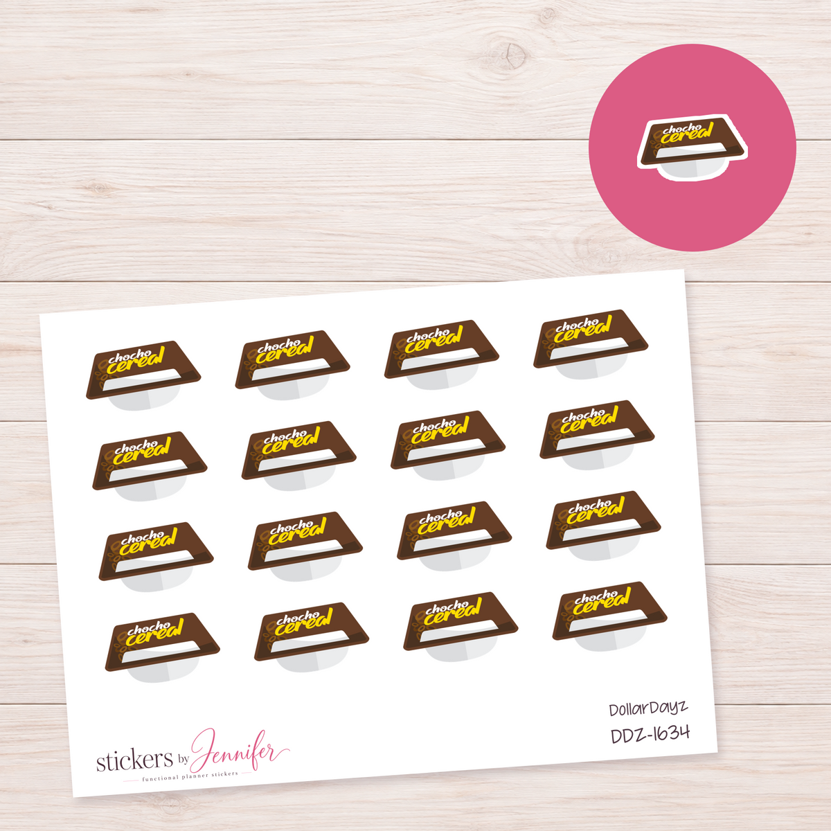 Chocolate Cereal Planner Stickers | DDZ-1634
