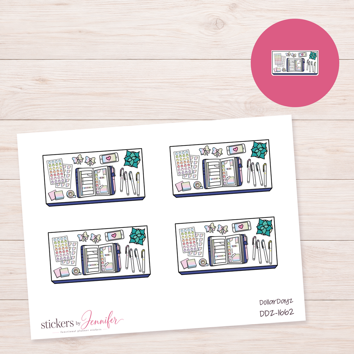 Blue Planner Supplies Planner Stickers | DDZ-1662