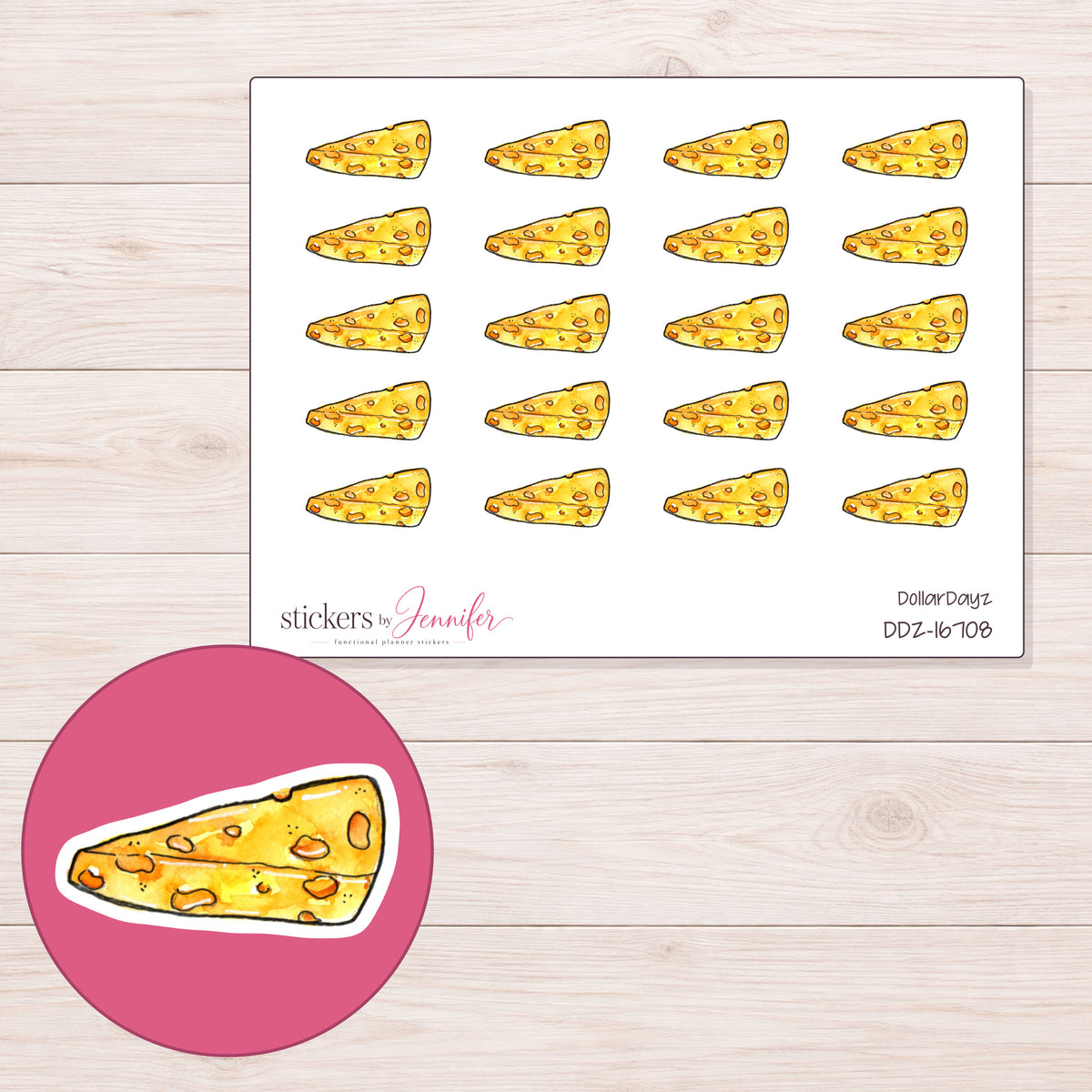 DDZ-16708 planner sticker sheet with enlarged sticker detail