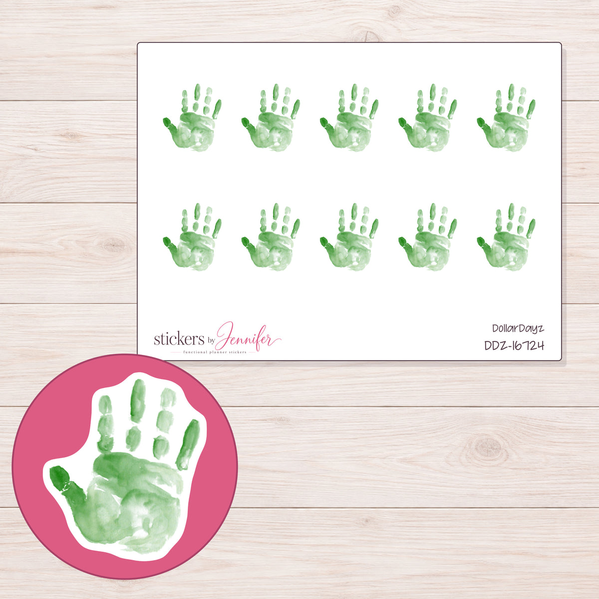 DDZ-16724 planner sticker sheet with enlarged sticker detail