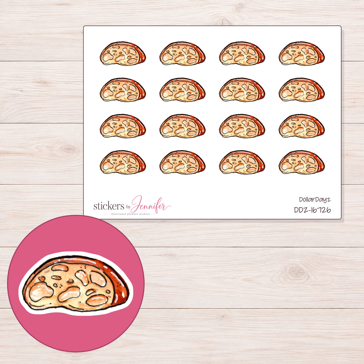 DDZ-16726 planner sticker sheet with enlarged sticker detail