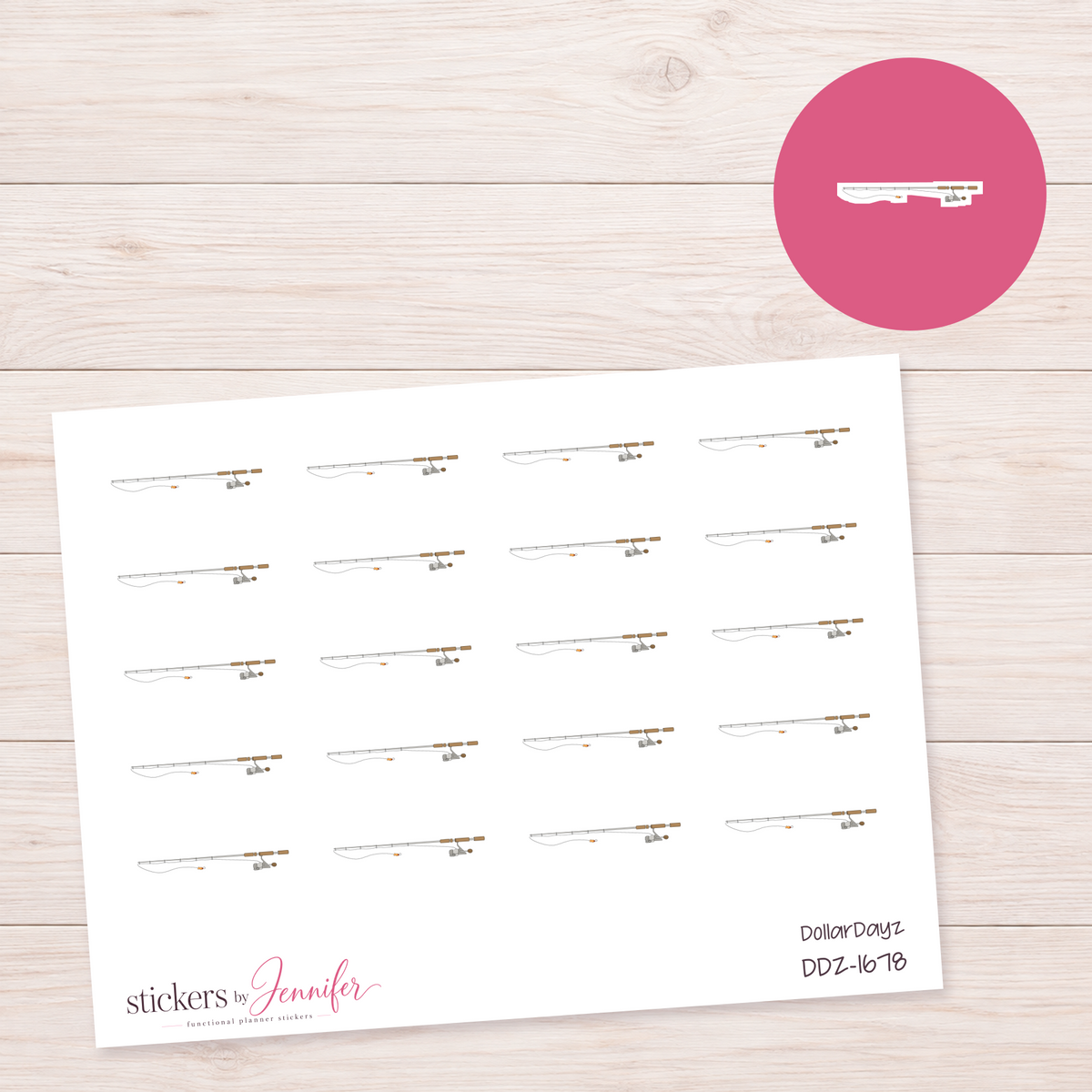 Fishing Rod Planner Stickers | DDZ-1678