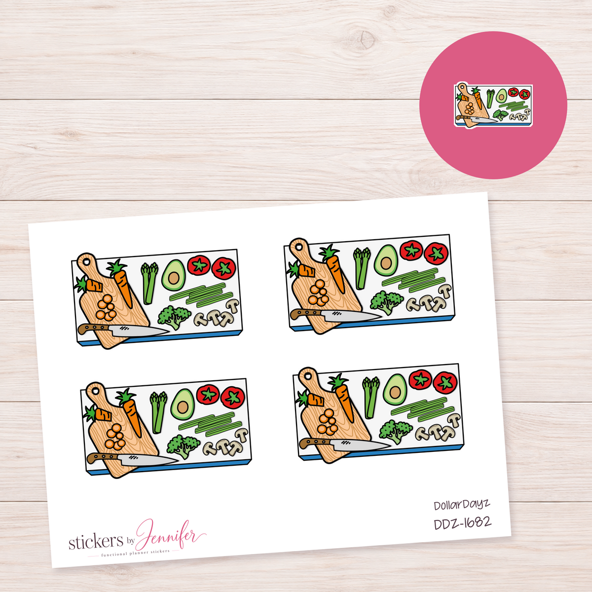 Vegetable Prep Board Accent Planner Stickers | DDZ-1682