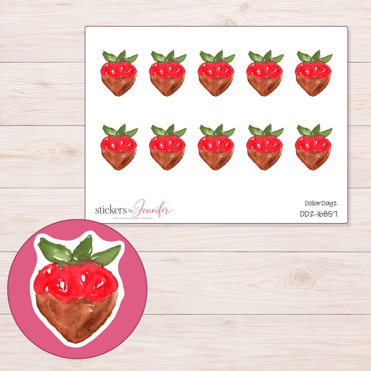 DDZ-16857 planner sticker sheet with enlarged sticker detail