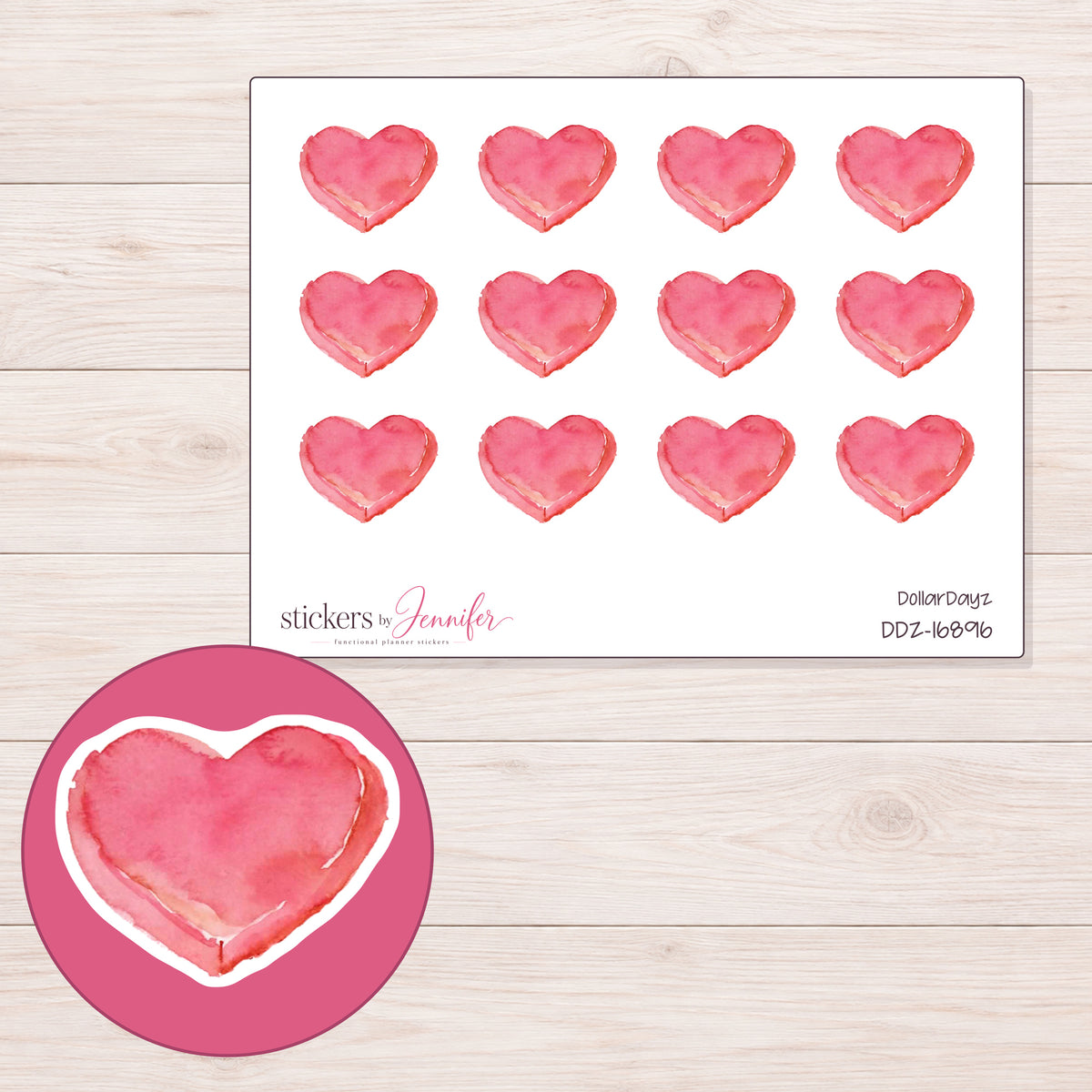 DDZ-16896 planner sticker sheet with enlarged sticker detail