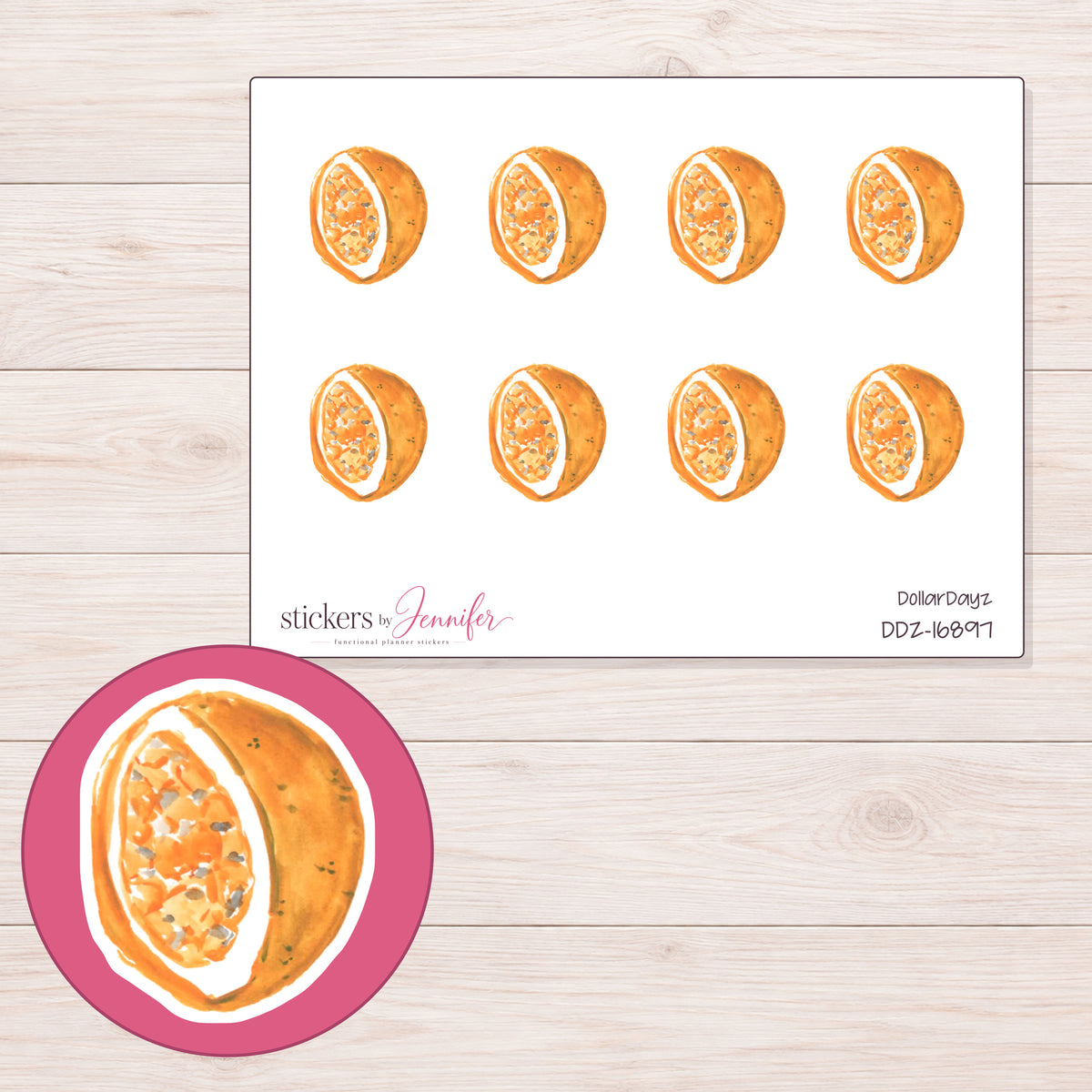 DDZ-16897 planner sticker sheet with enlarged sticker detail