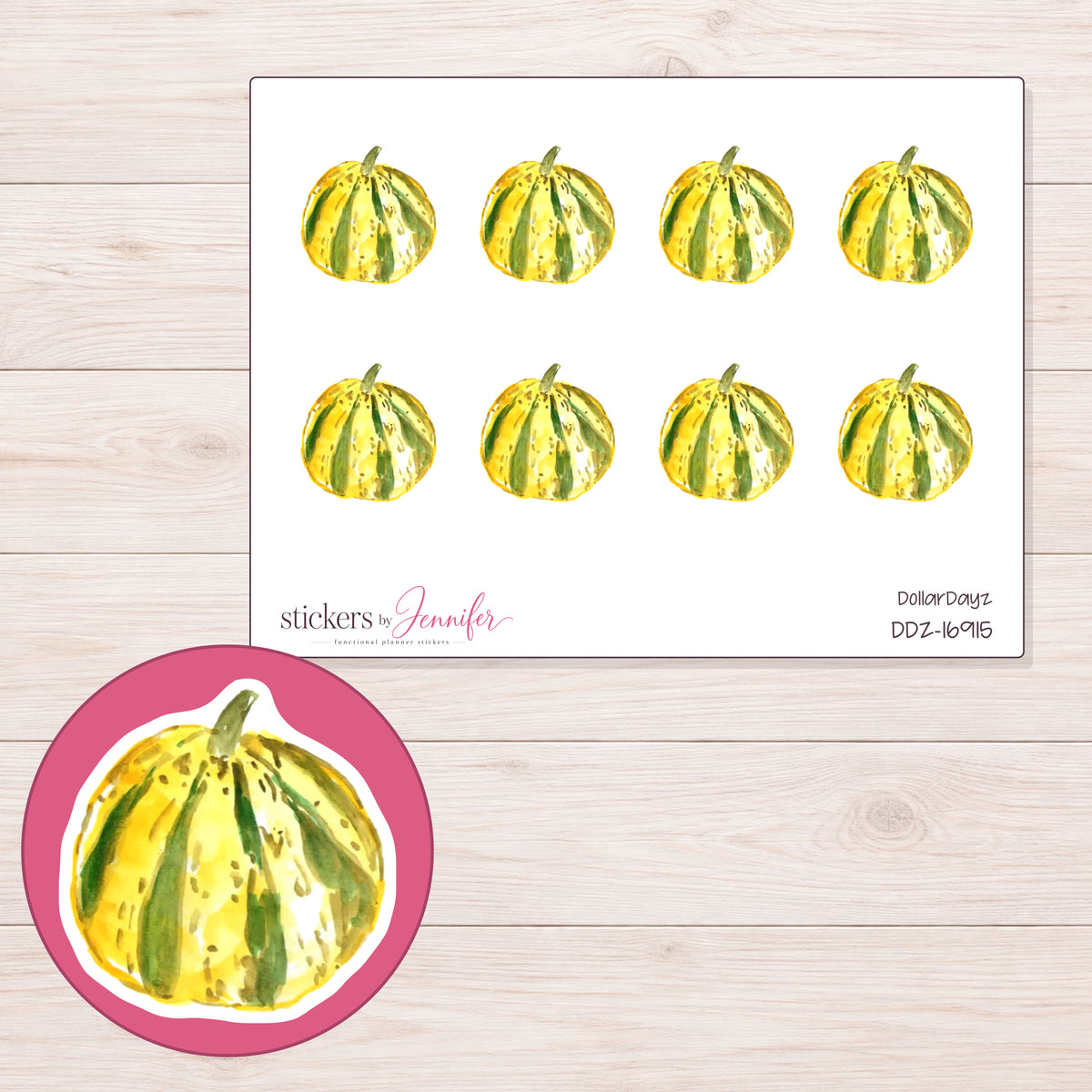 DDZ-16915 planner sticker sheet with enlarged sticker detail