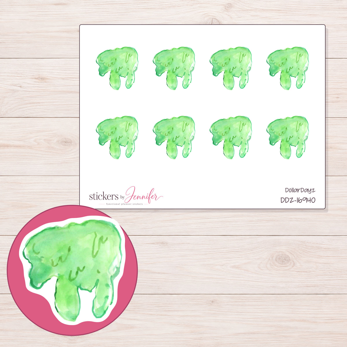 DDZ-16940 planner sticker sheet with enlarged sticker detail