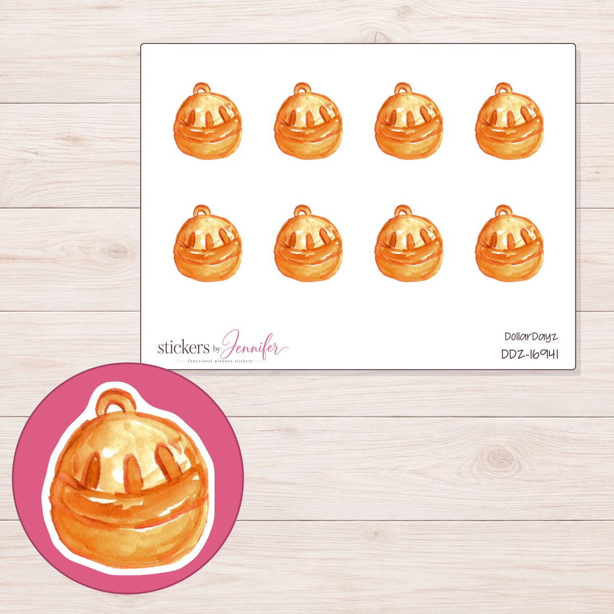 DDZ-16941 planner sticker sheet with enlarged sticker detail
