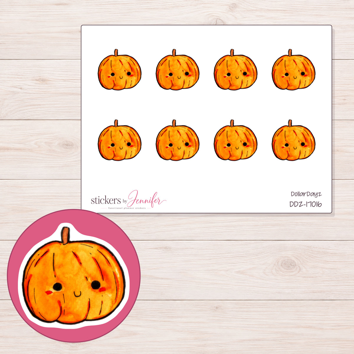 DDZ-17016 planner sticker sheet with enlarged sticker detail