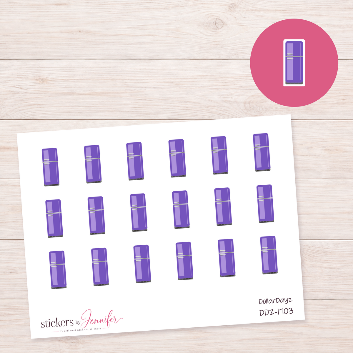 Purple Refrigerator Planner Stickers | DDZ-1703