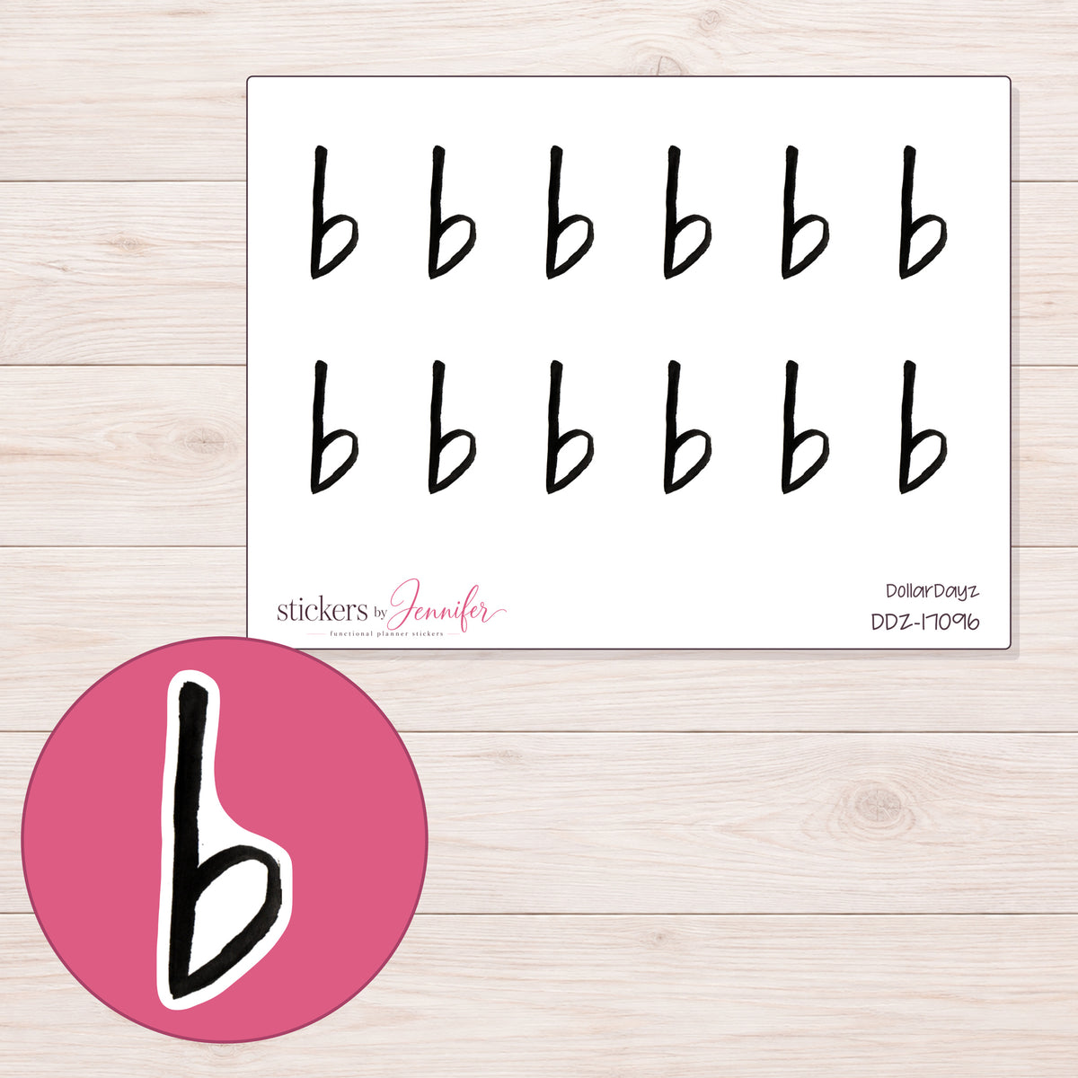 DDZ-17096 planner sticker sheet with enlarged sticker detail