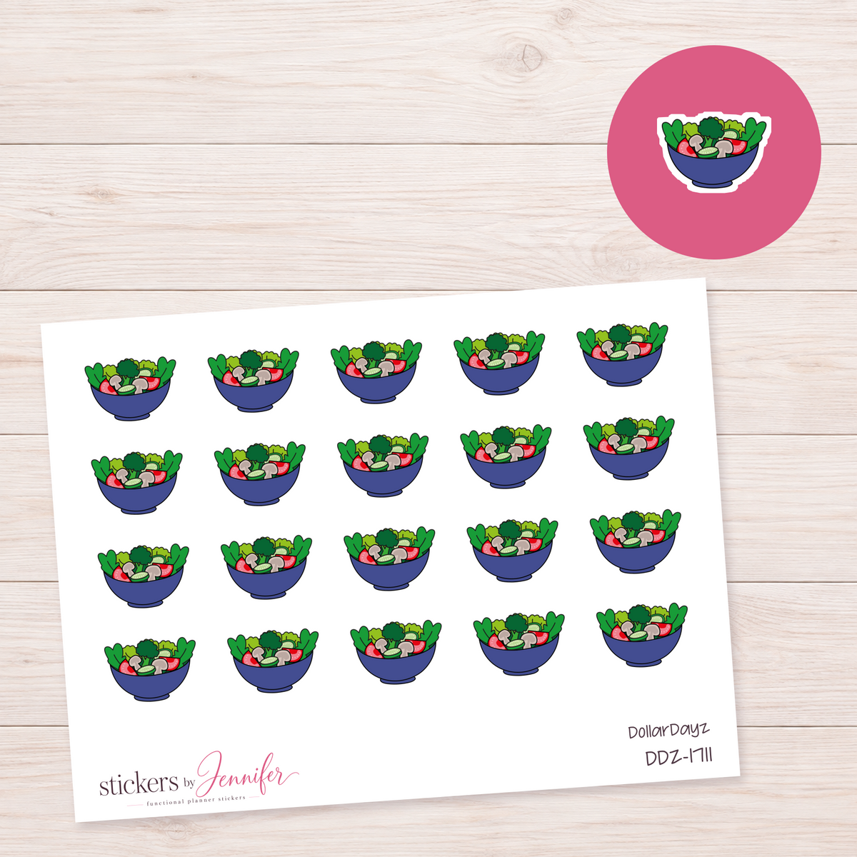 Blue Salad Bowl Planner Stickers | DDZ-1711