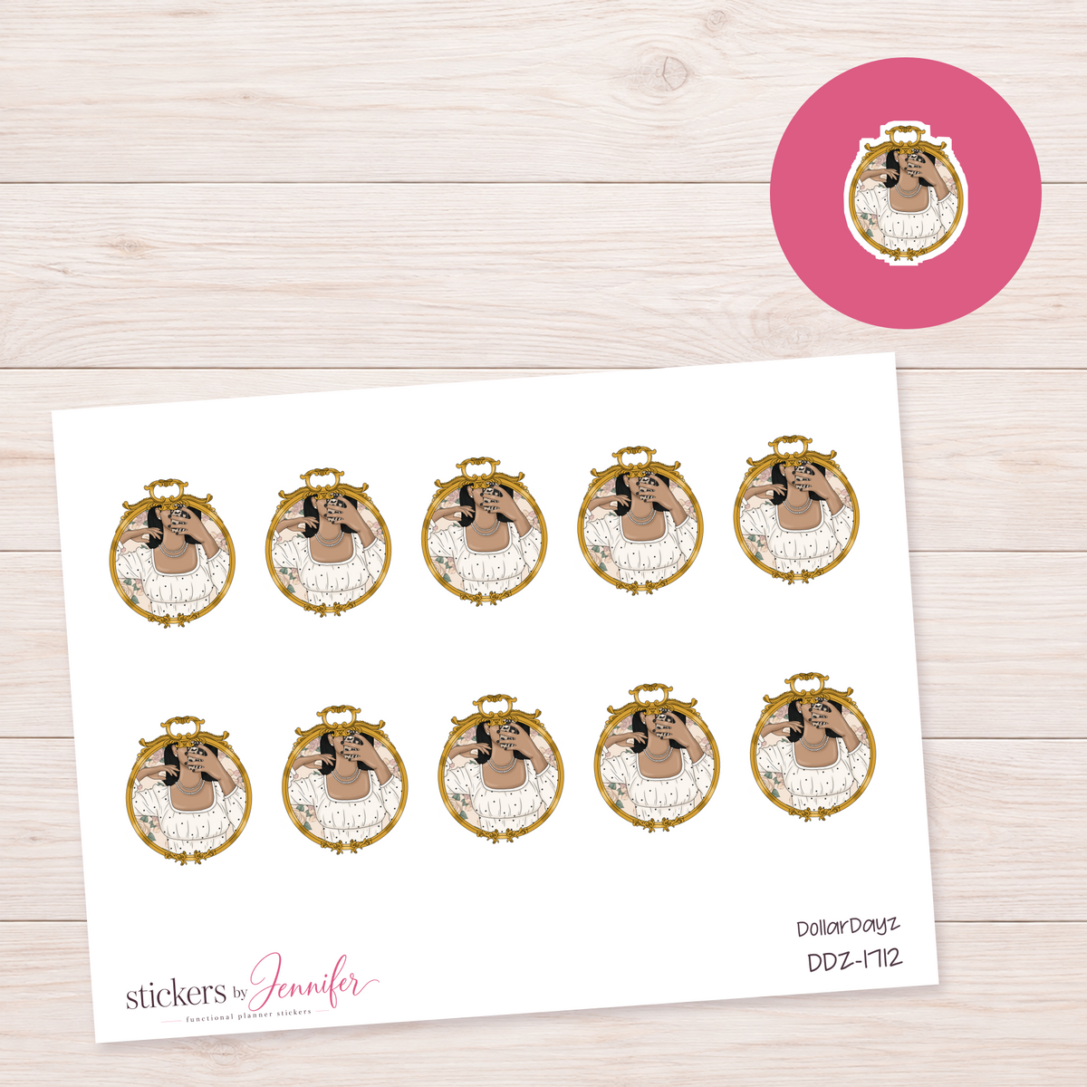 Gold Mirror Beauty Routine Planner Stickers | DDZ-1712