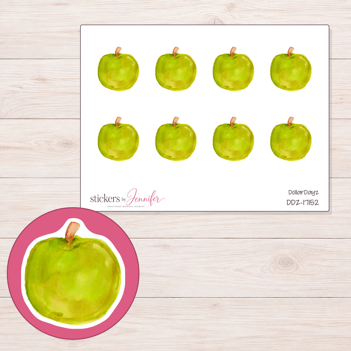 DDZ-17152 planner sticker sheet with enlarged sticker detail