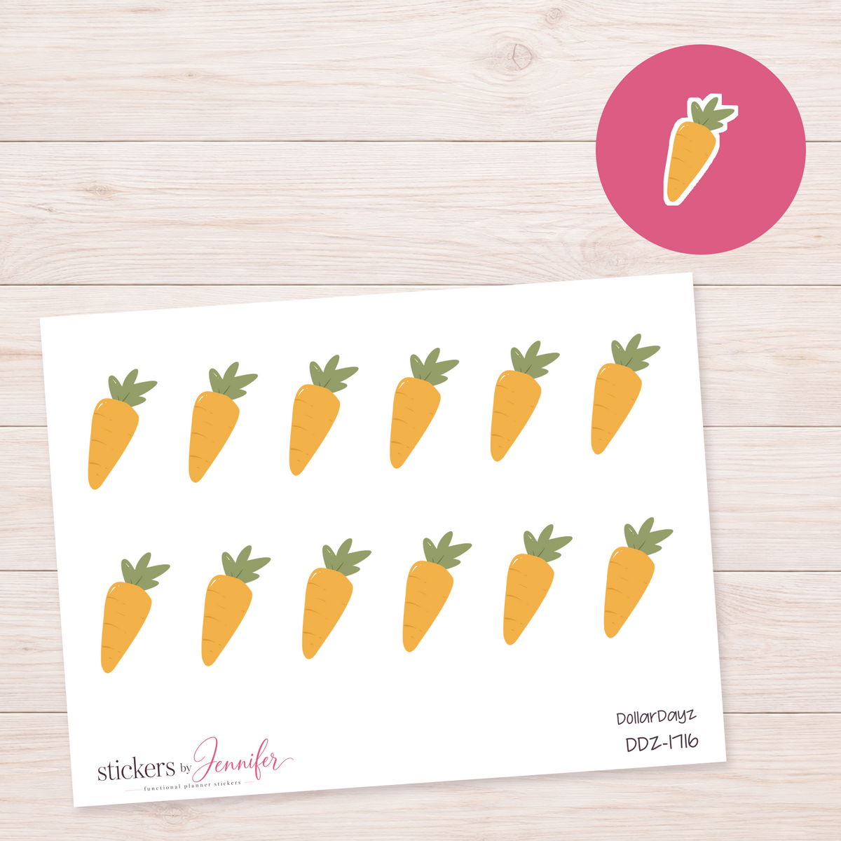 Golden Carrot Planner Stickers | DDZ-1716