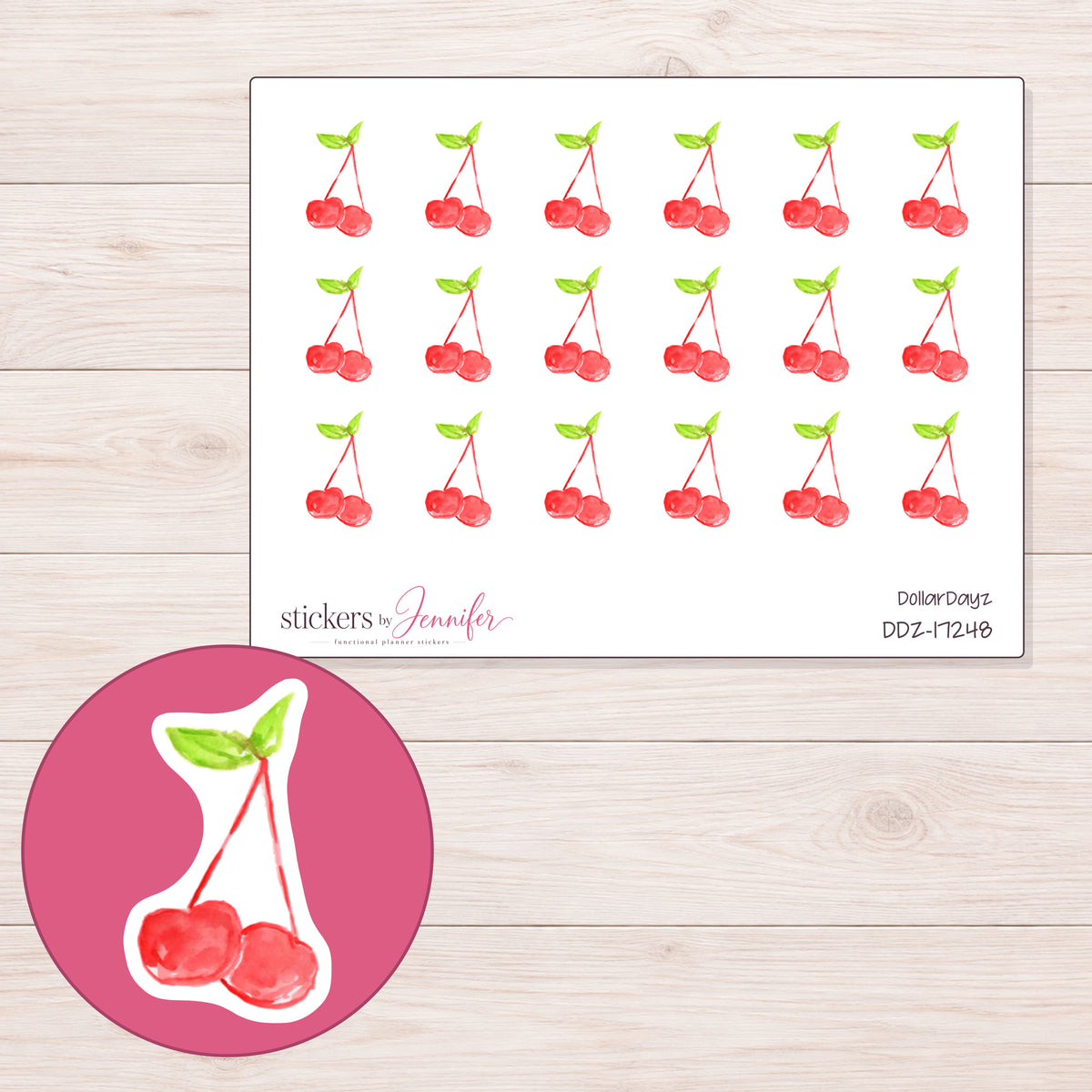 DDZ-17248 planner sticker sheet with enlarged sticker detail
