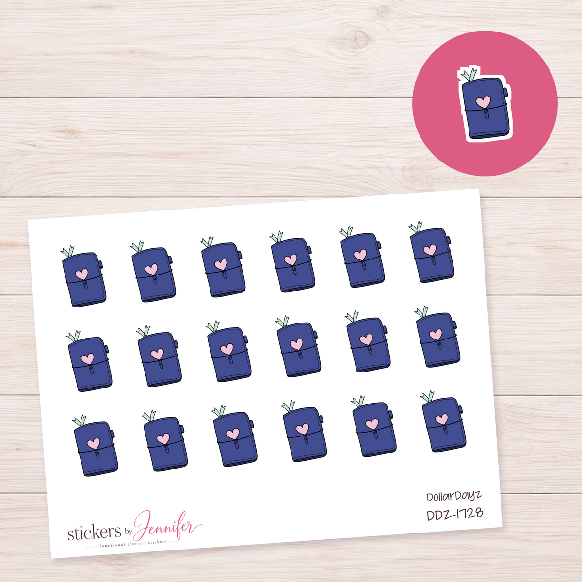 Blue Heart Planner Planner Stickers | DDZ-1728
