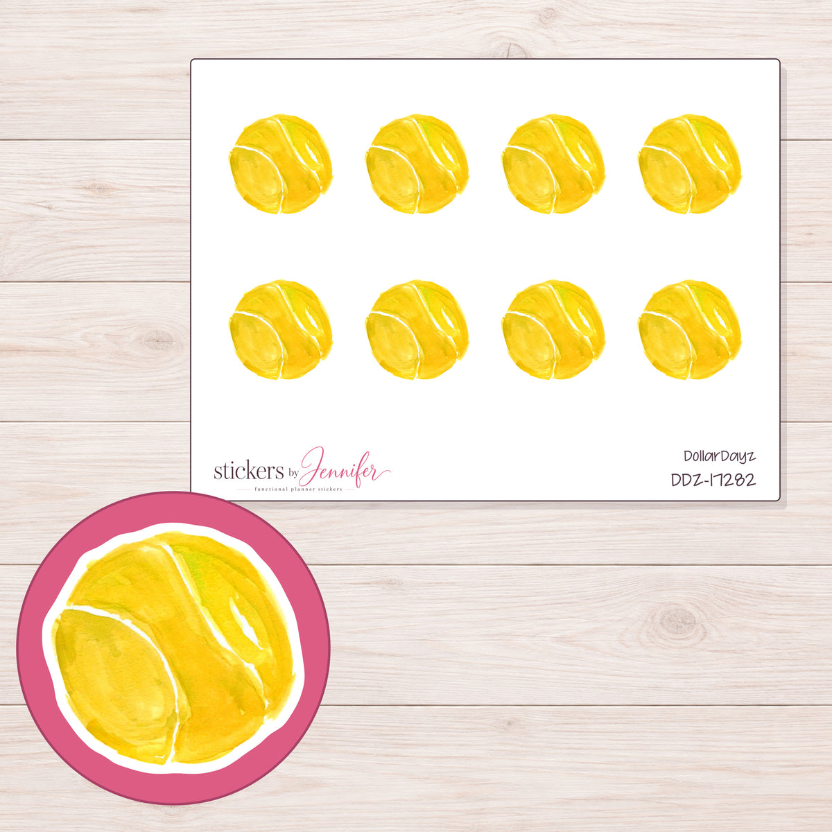 DDZ-17282 planner sticker sheet with enlarged sticker detail