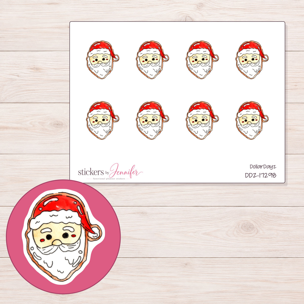 DDZ-17298 planner sticker sheet with enlarged sticker detail