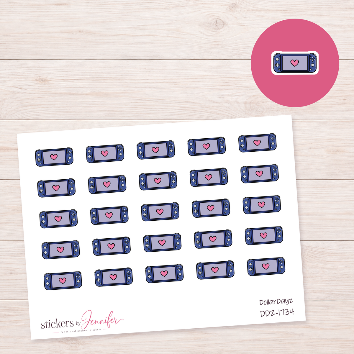 Blue Game Console Planner Stickers | DDZ-1734
