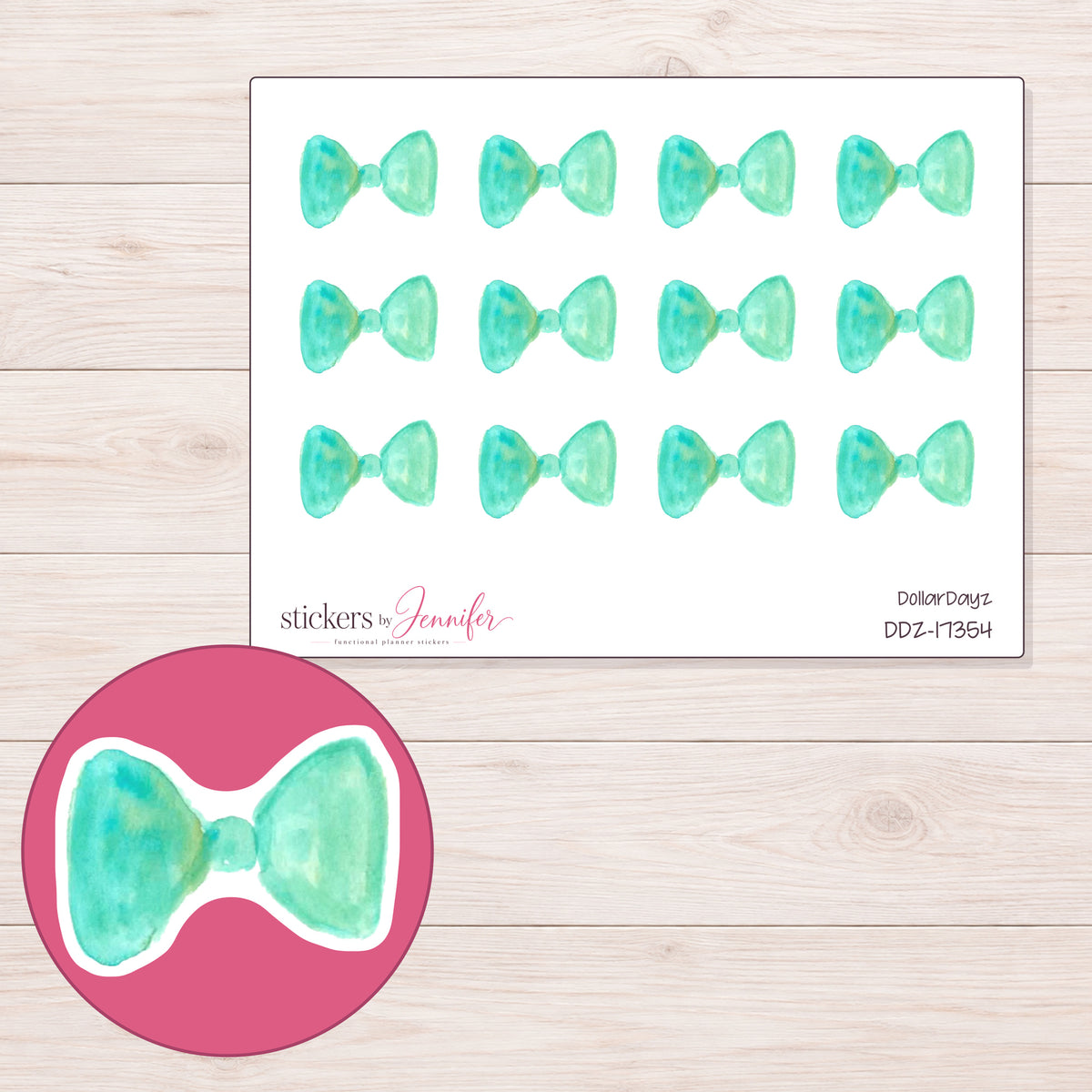 DDZ-17354 planner sticker sheet with enlarged sticker detail