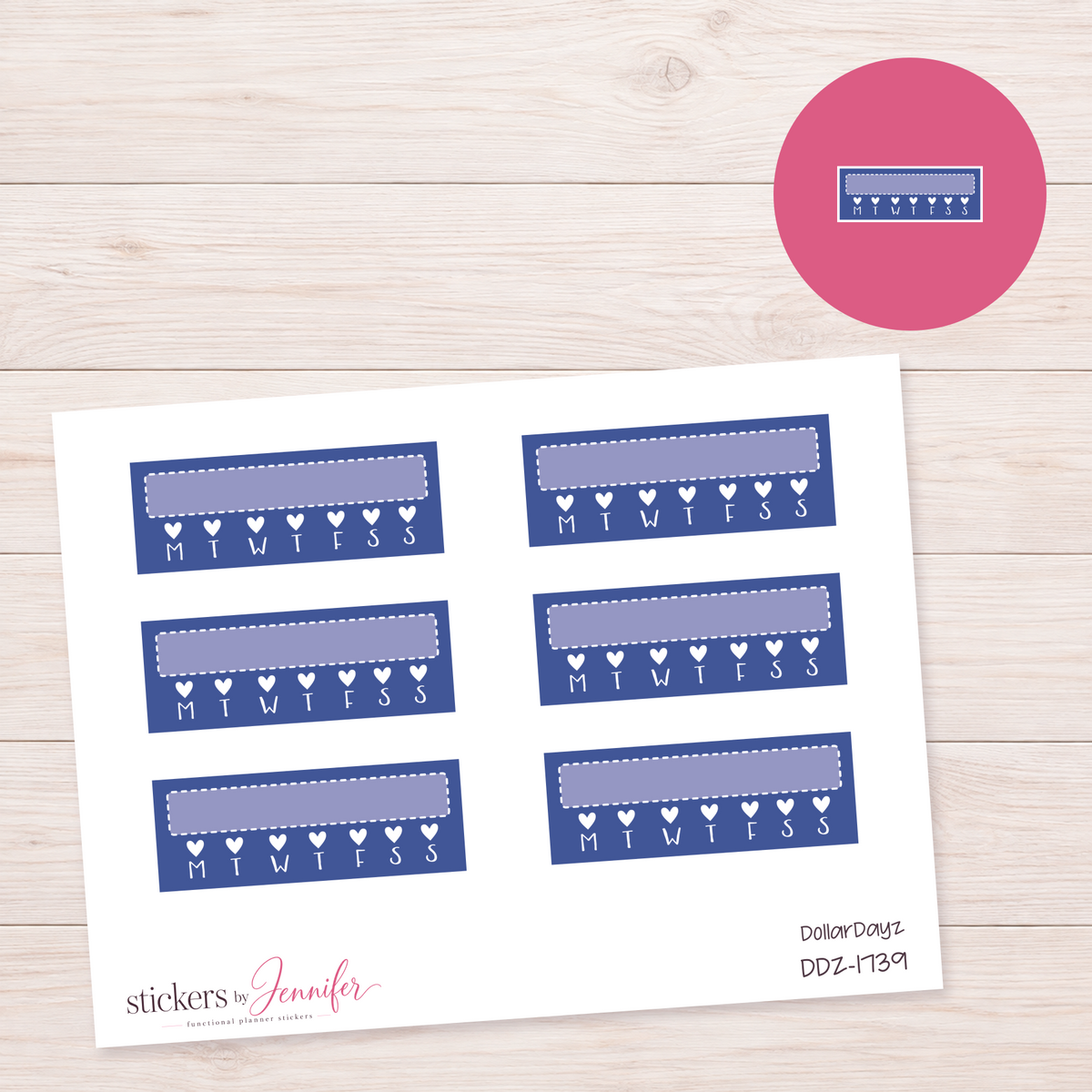 Blue Weekly Habit Tracker Planner Stickers | DDZ-1739