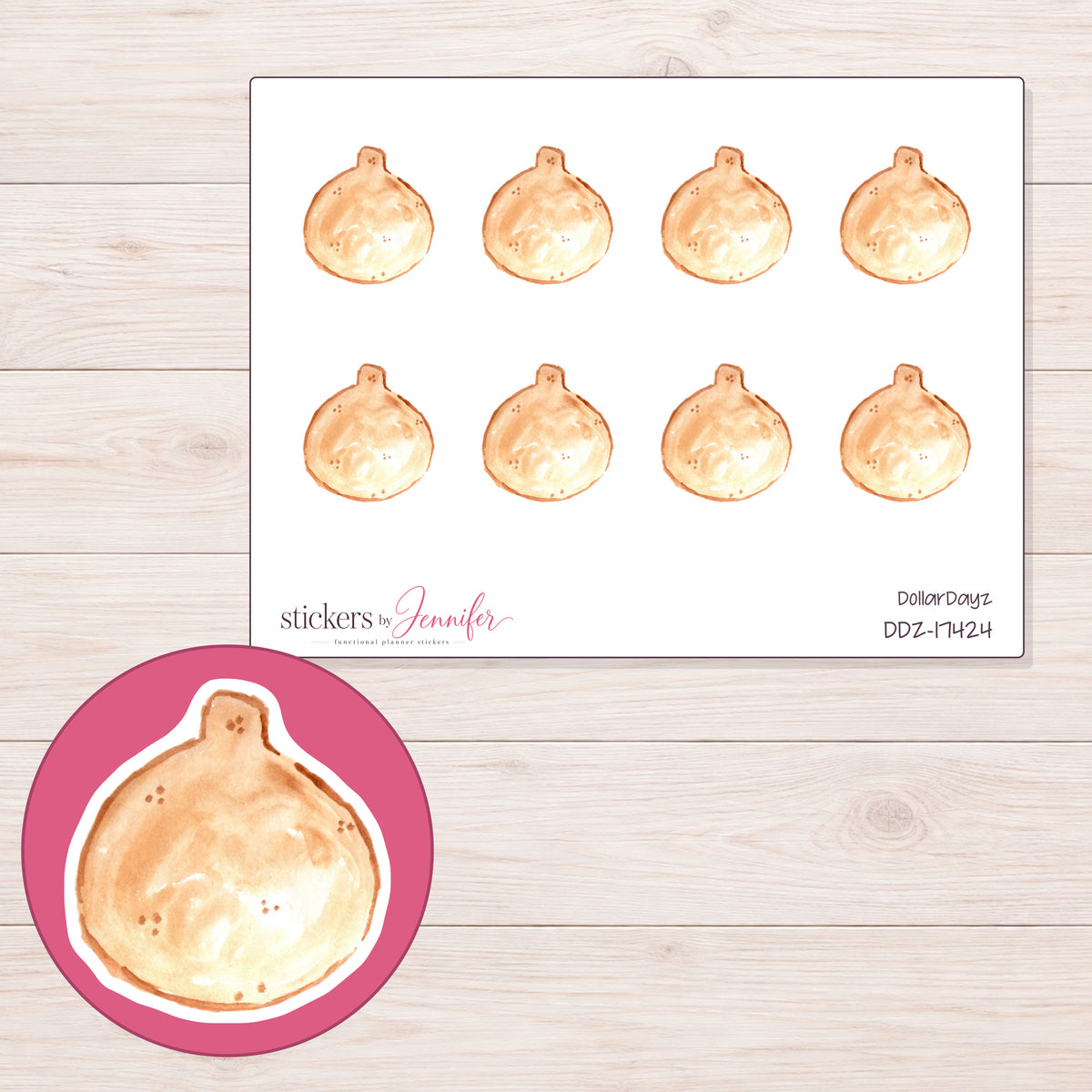 DDZ-17424 planner sticker sheet with enlarged sticker detail