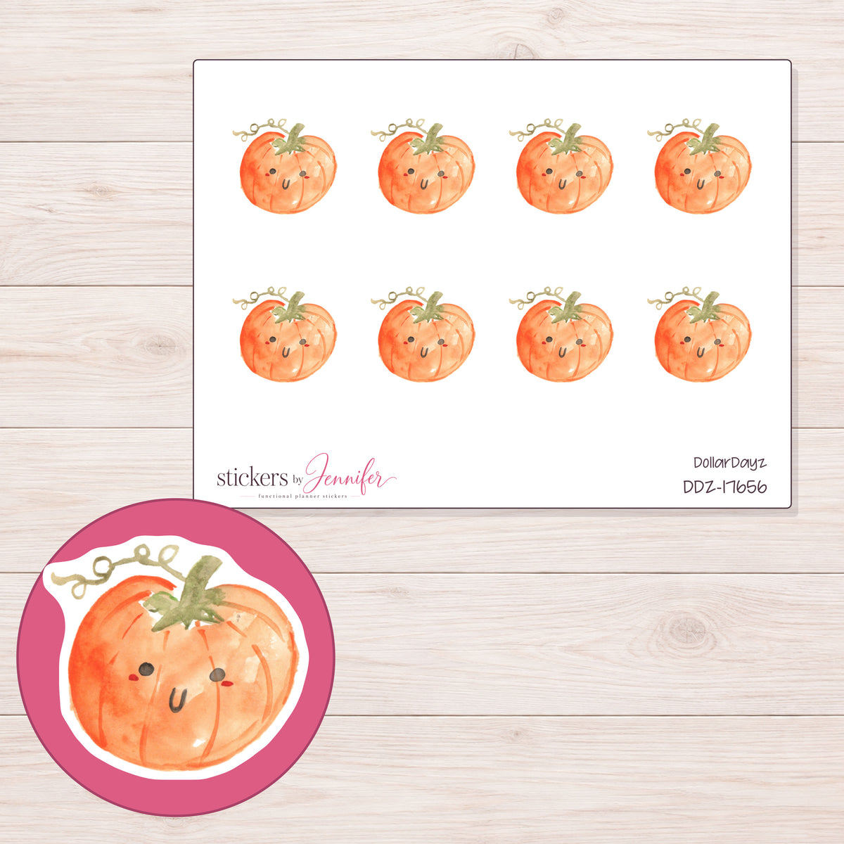 DDZ-17656 planner sticker sheet with enlarged sticker detail
