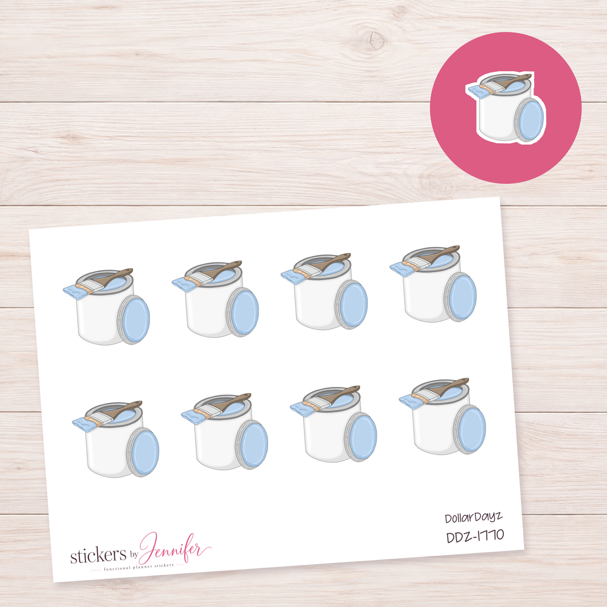 Blue Paint Can Planner Stickers | DDZ-1770