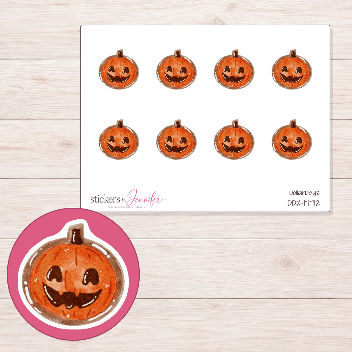 DDZ-17712 planner sticker sheet with enlarged sticker detail