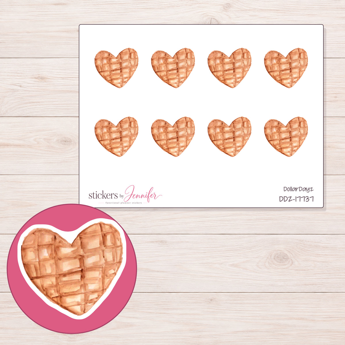 DDZ-17737 planner sticker sheet with enlarged sticker detail