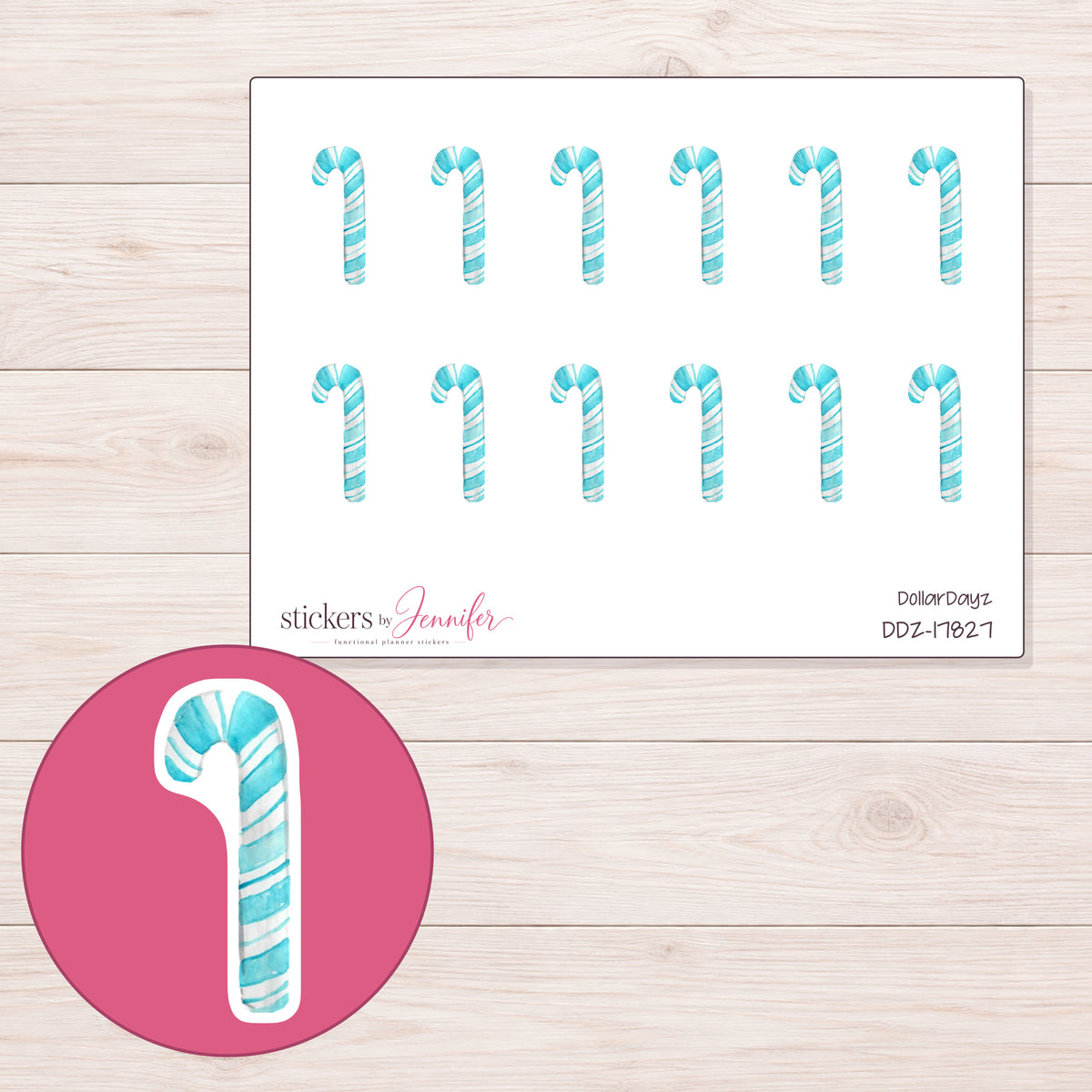 DDZ-17827 planner sticker sheet with enlarged sticker detail