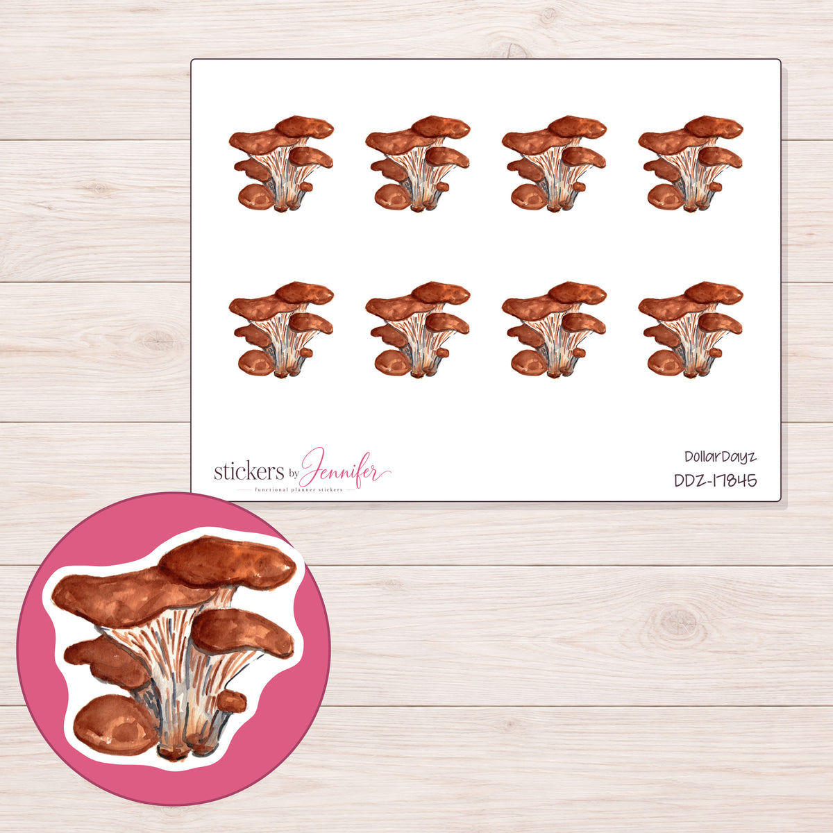 DDZ-17845 planner sticker sheet with enlarged sticker detail