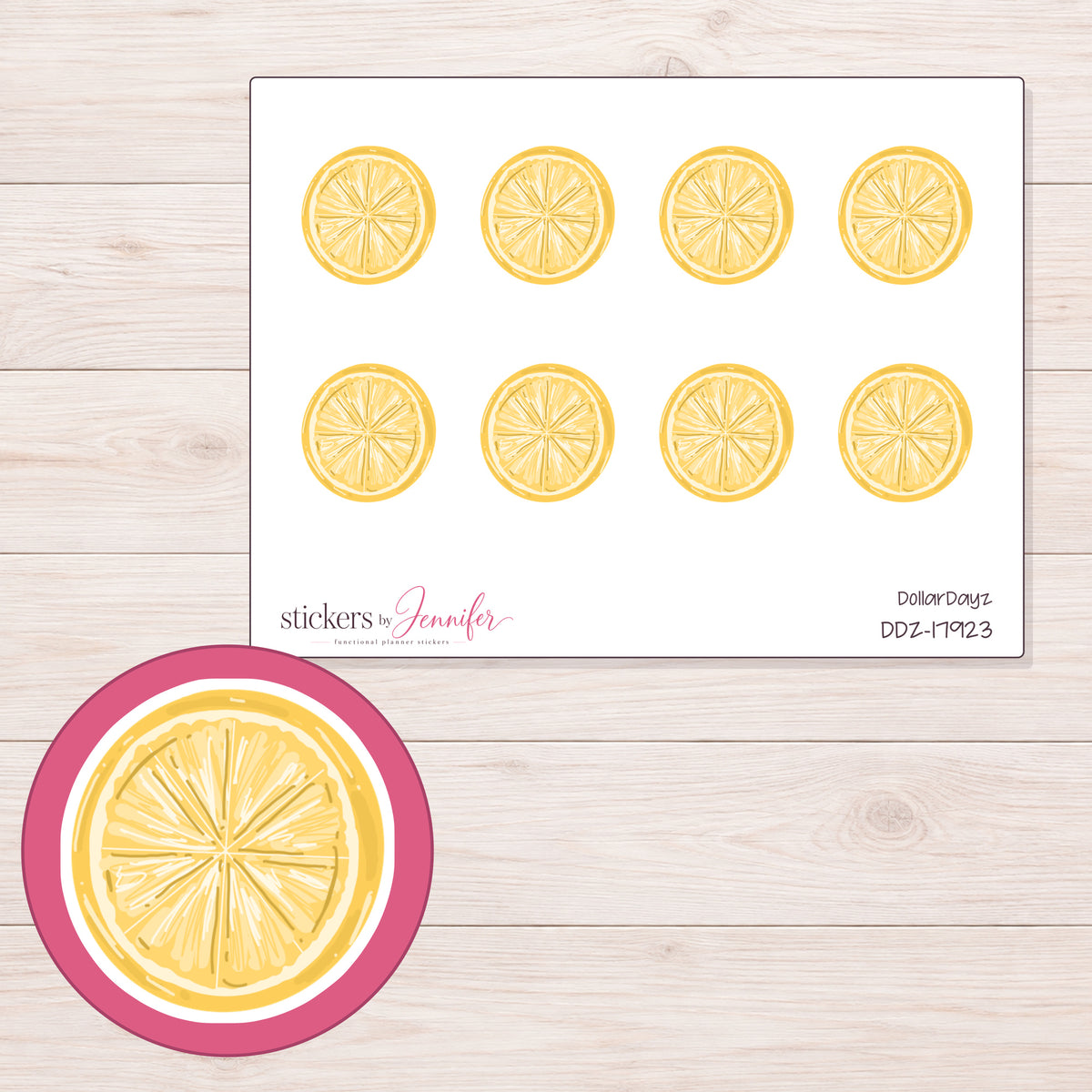 DDZ-17923 planner sticker sheet with enlarged sticker detail