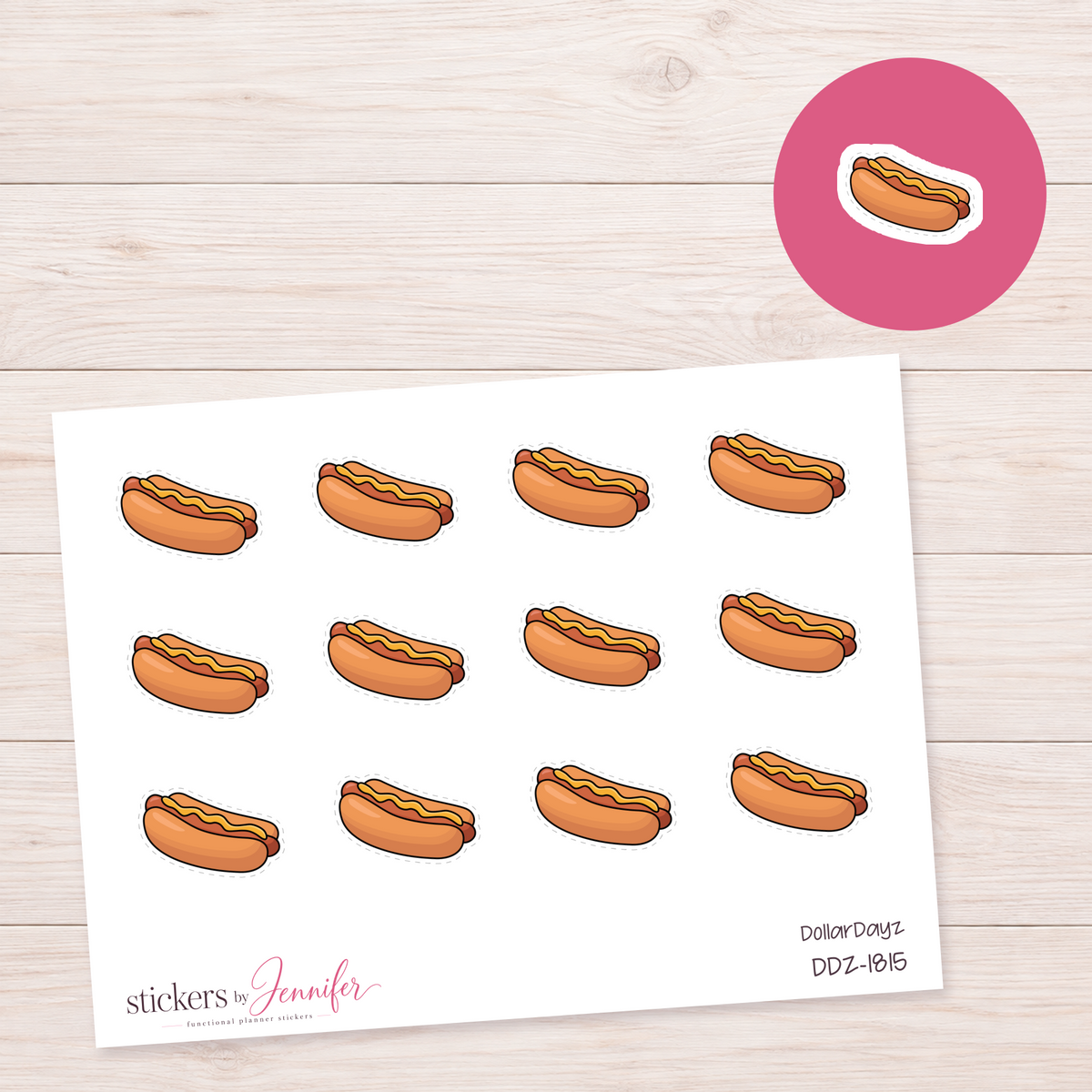 Hot Dog Planner Stickers | DDZ-1815
