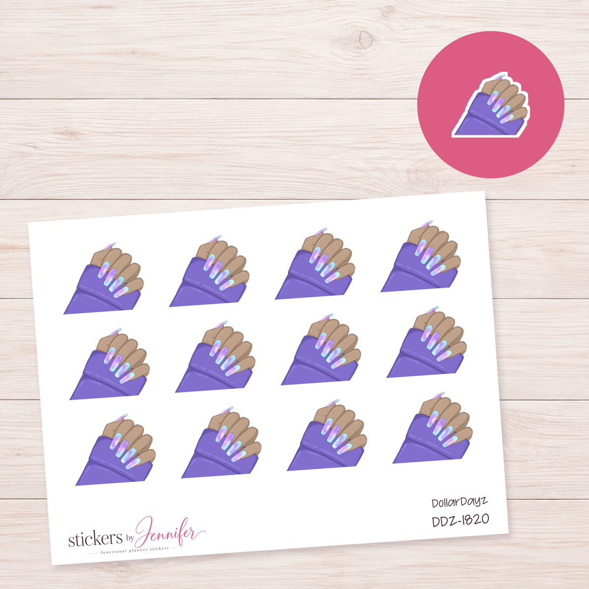 Iridescent Manicure Planner Stickers | DDZ-1820