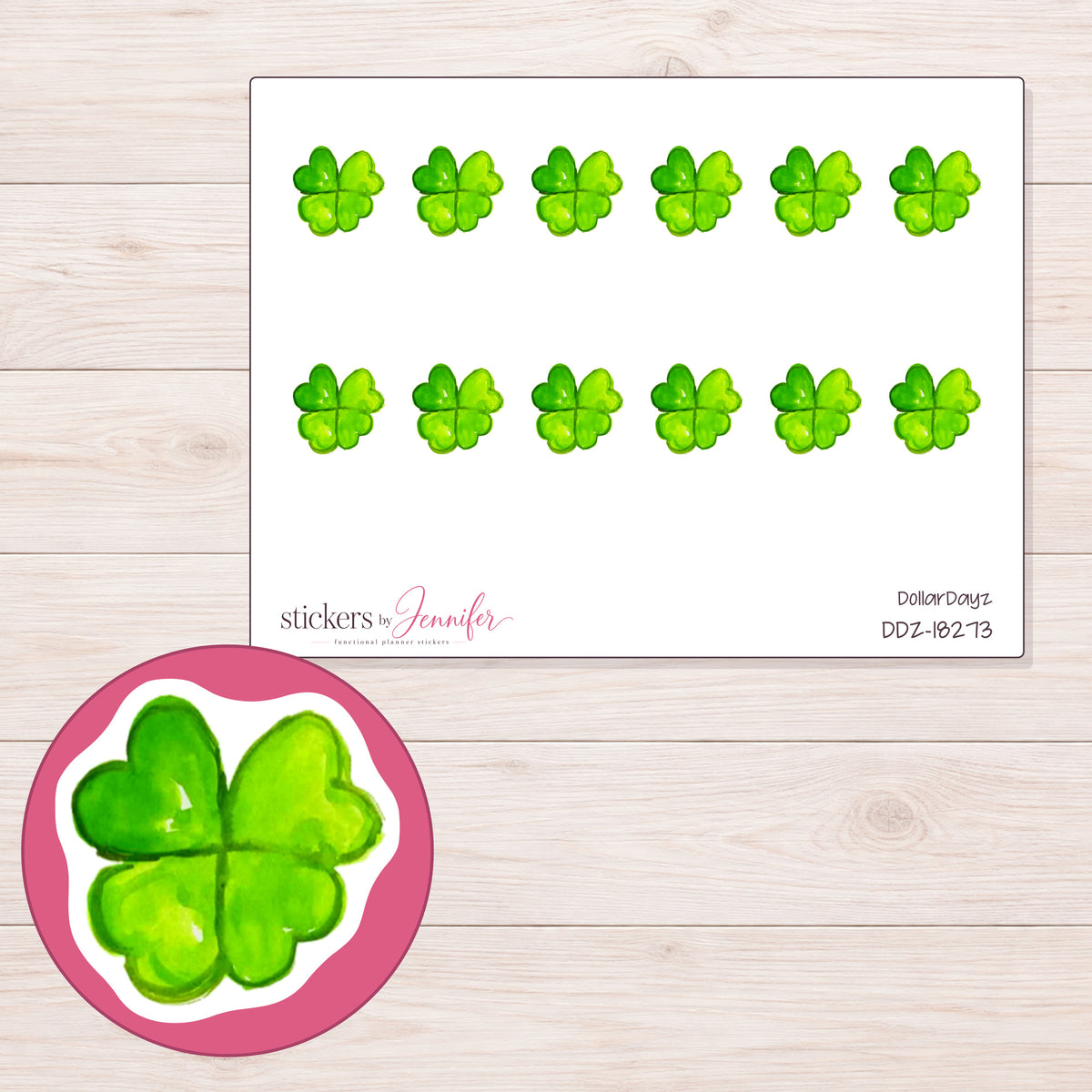 DDZ-18273 planner sticker sheet with enlarged sticker detail