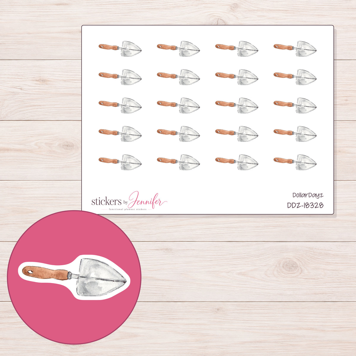 DDZ-18328 planner sticker sheet with enlarged sticker detail