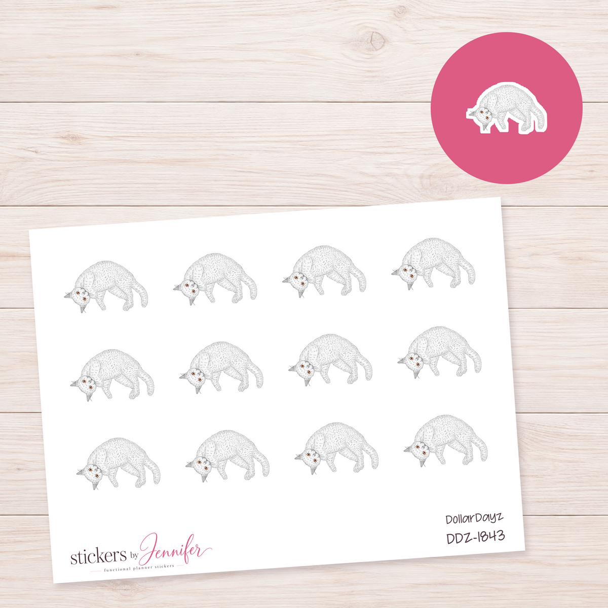 White Fox Planner Stickers | DDZ-1843