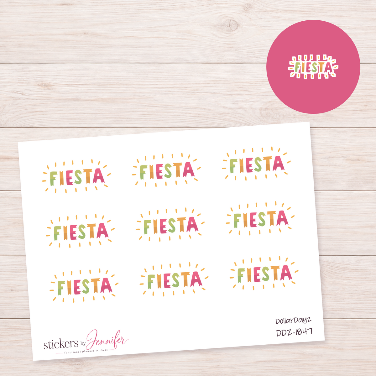 Fiesta Lettering Planner Stickers | DDZ-1847