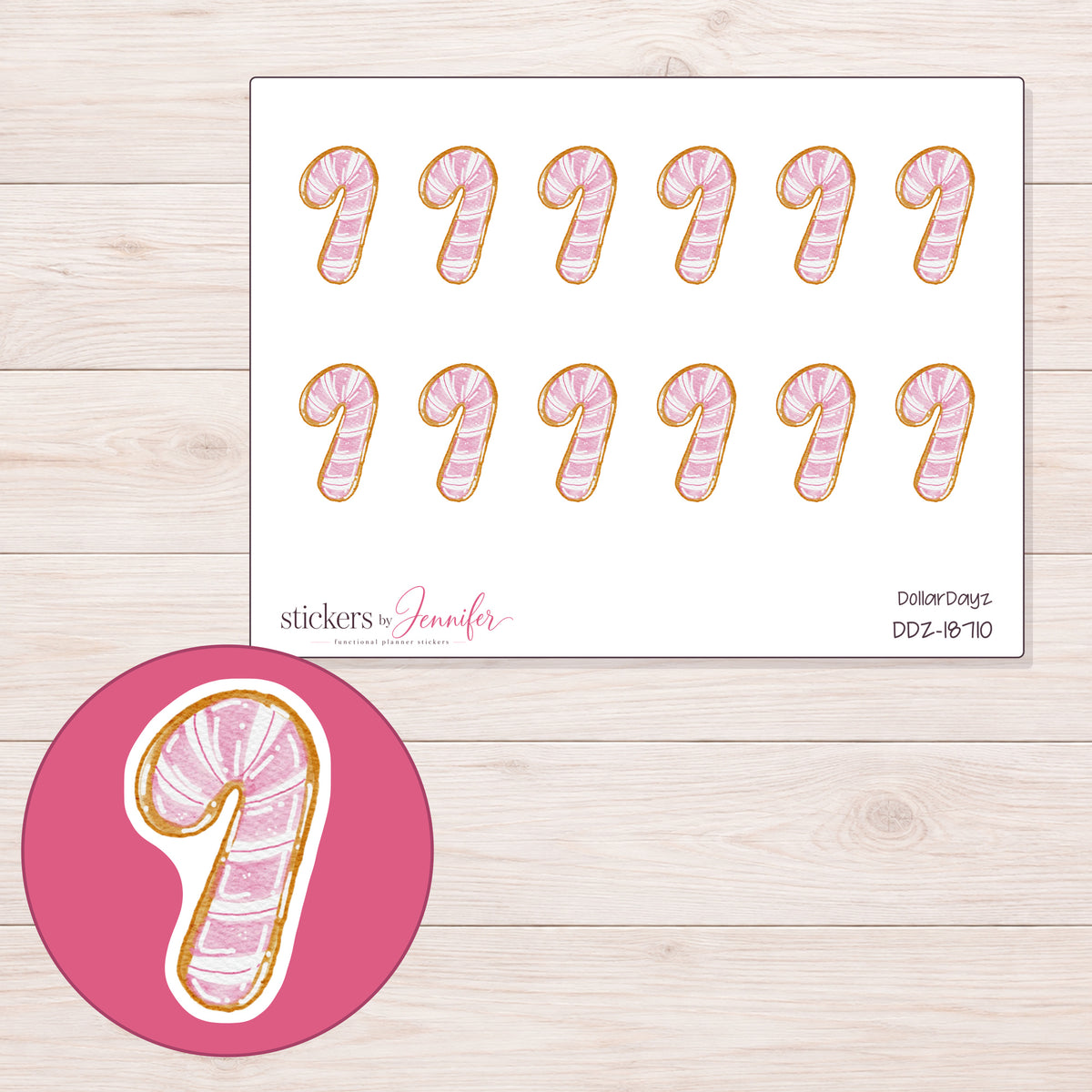 DDZ-18710 planner sticker sheet with enlarged sticker detail