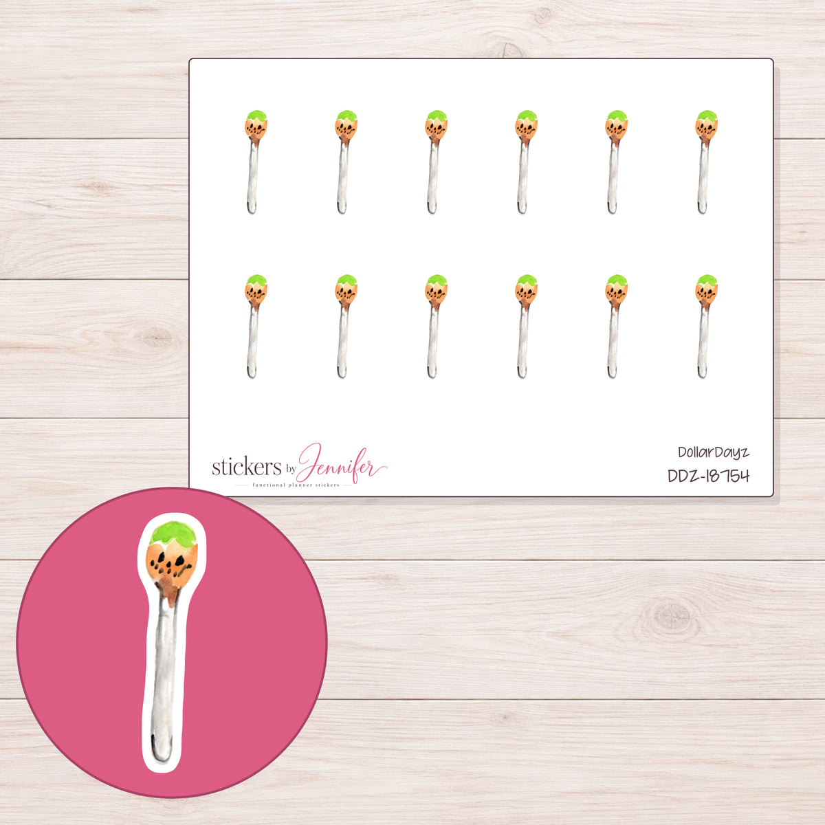 DDZ-18754 planner sticker sheet with enlarged sticker detail