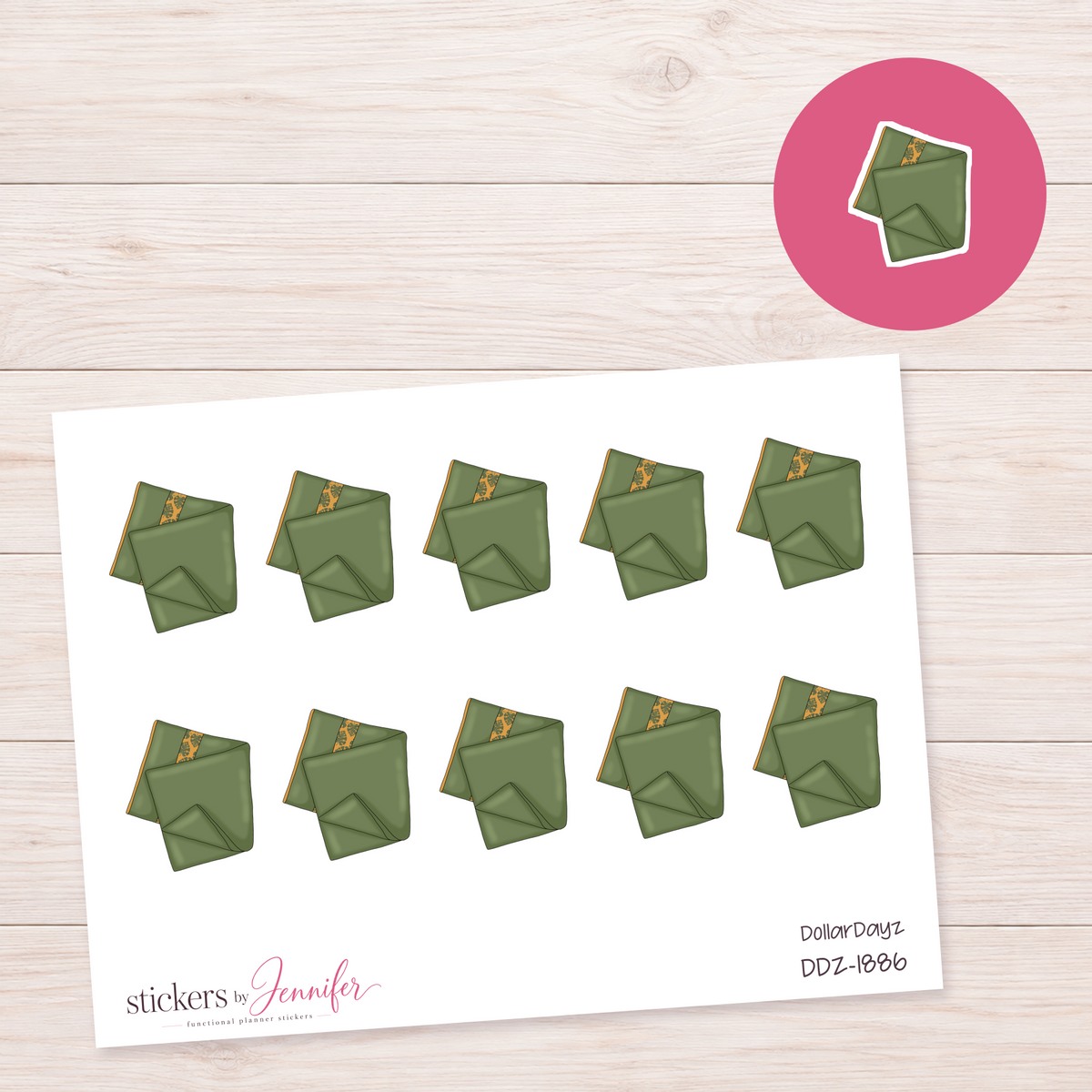 Green Journal Planner Stickers | DDZ-1886