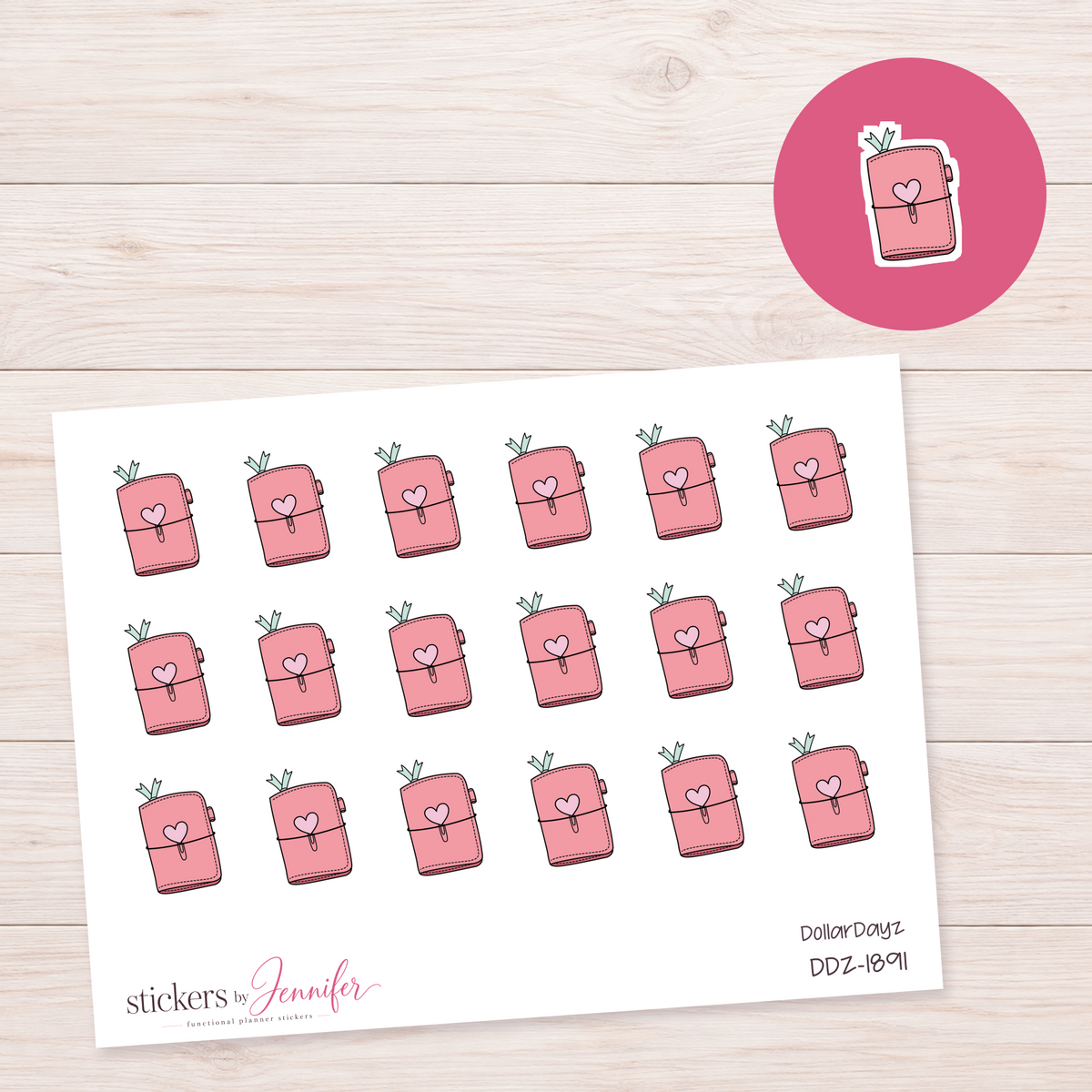 Pink Heart Planner Planner Stickers | DDZ-1891