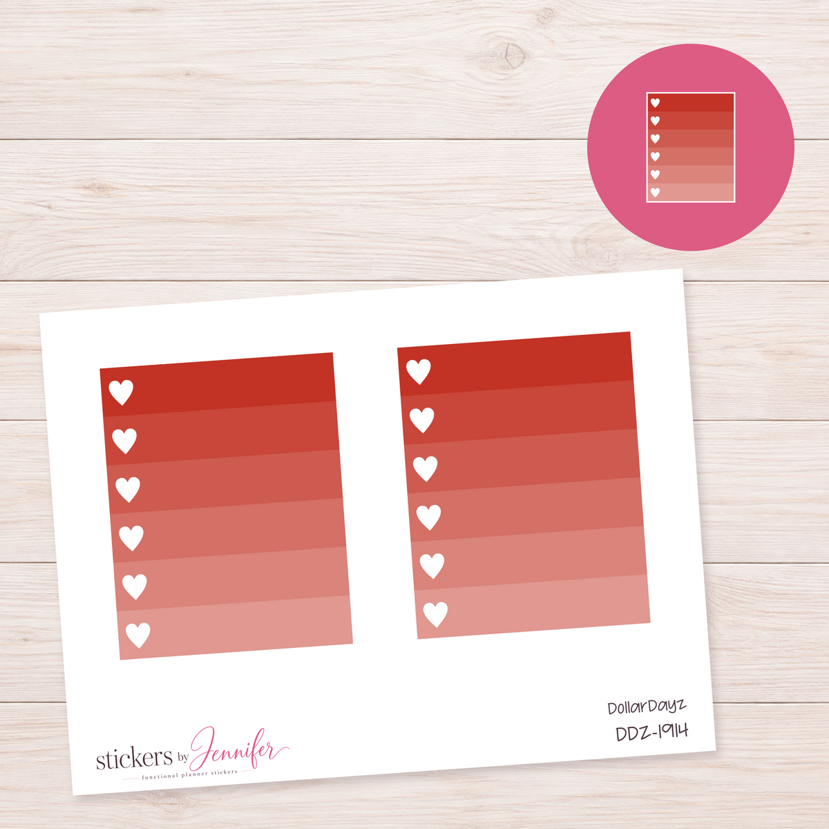 Red Heart Checklist Planner Stickers | DDZ-1914